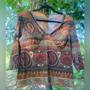 Earthy 90s Vintage Blouse, size L